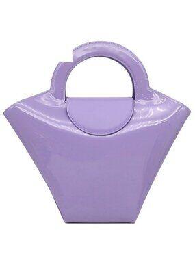 Bottega Veneta Handbag Doll Patent Leather Lavender Matte Silver Purple